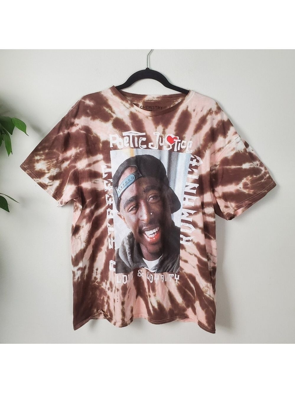 Chemistry Tupac Shakur Poetic Justice Tie Dye T-Shirt Mens XL Cotton
